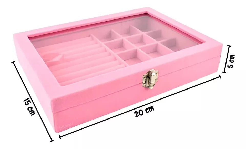 Joyero Organizador De Terciopelo Para Anillos y Aretes